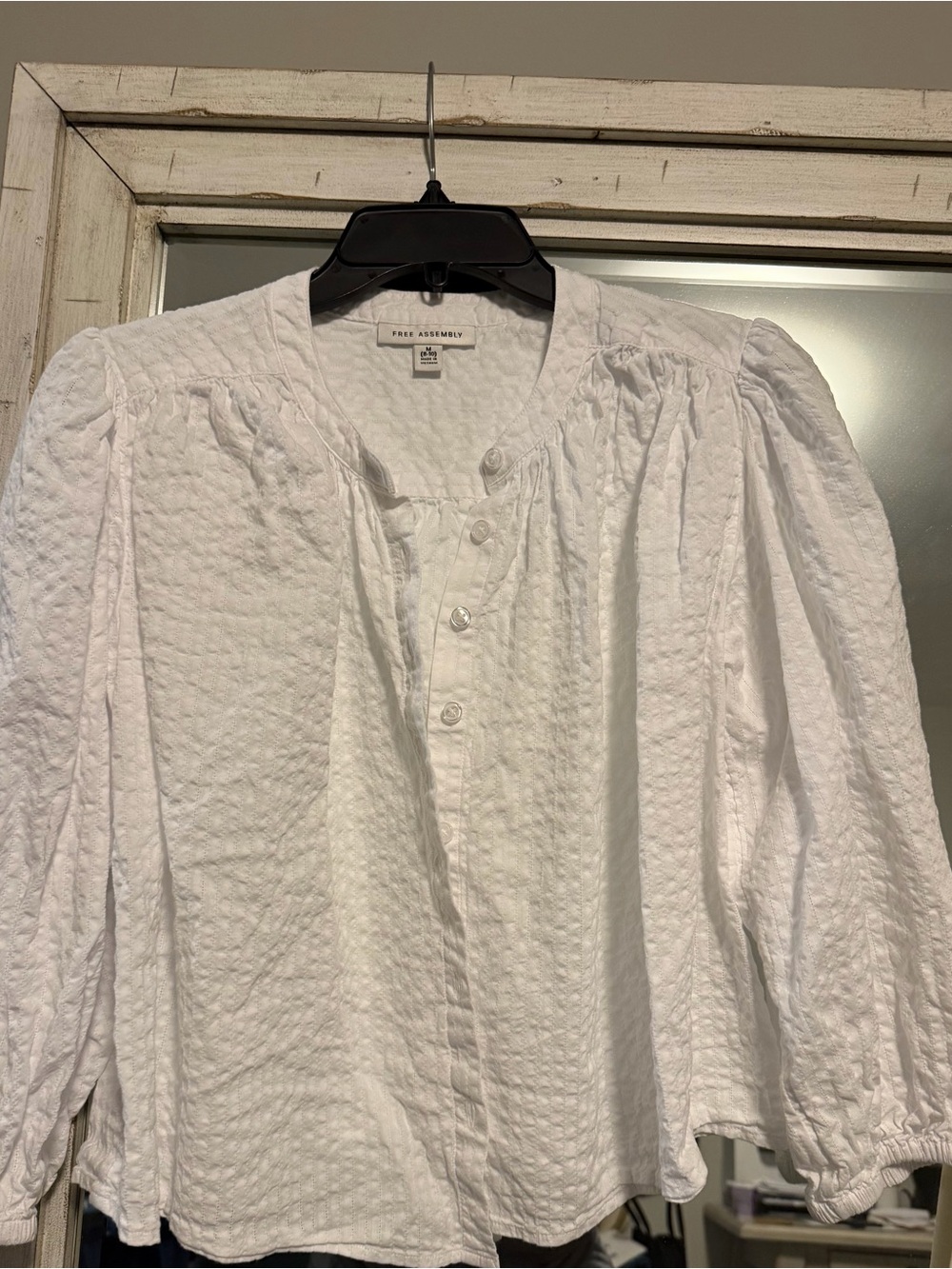White Button-Front Shirt - Free Assembly